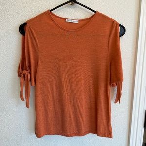 Zara Cold Shoulder Cropped Tee